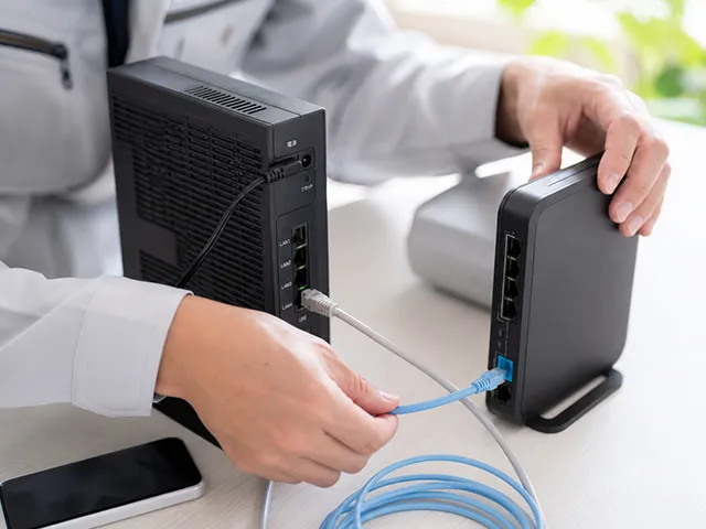 インターネット回線の初期接続設定のイメージ